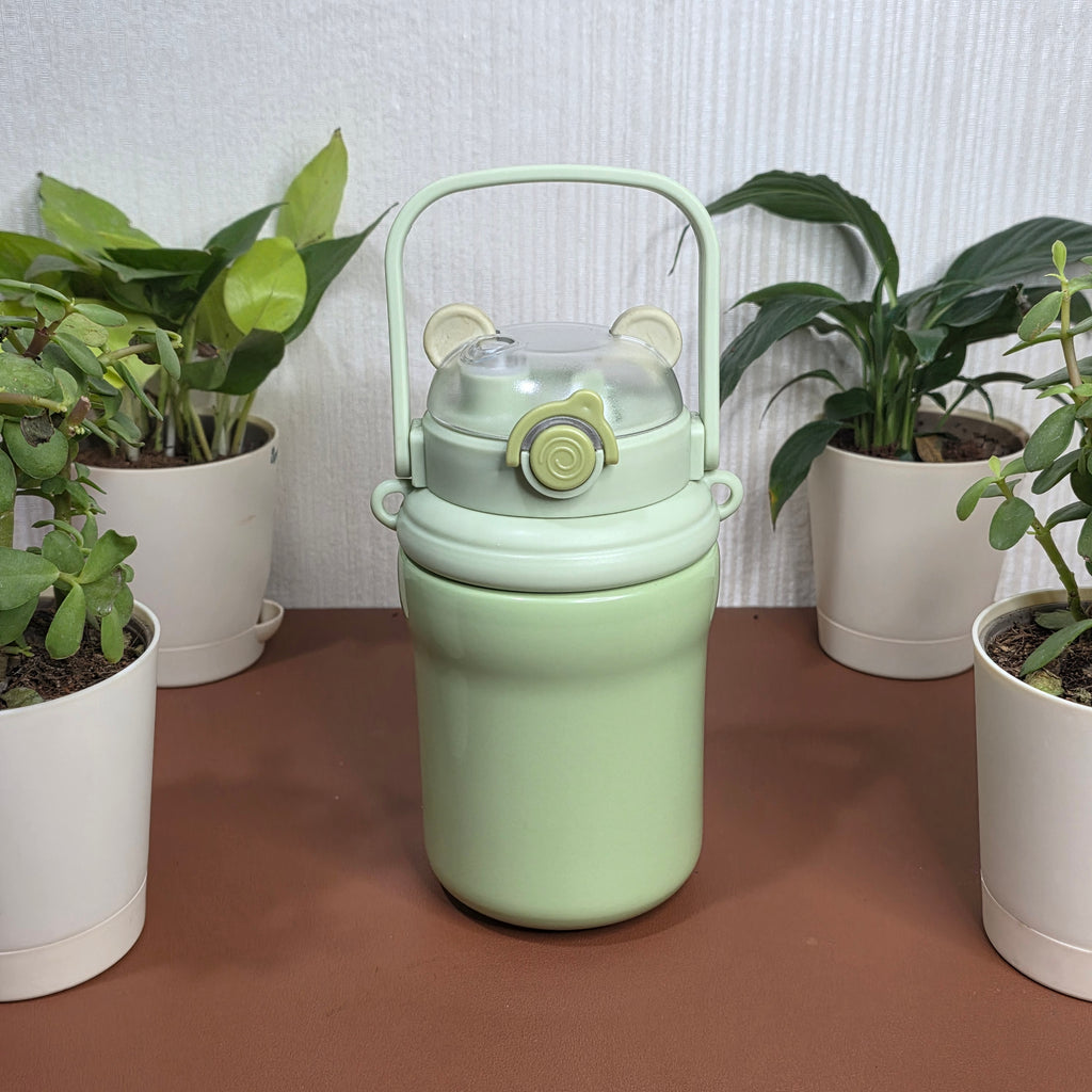 850ml Cute Bear Ear Kids Insulated Bottle with Handle