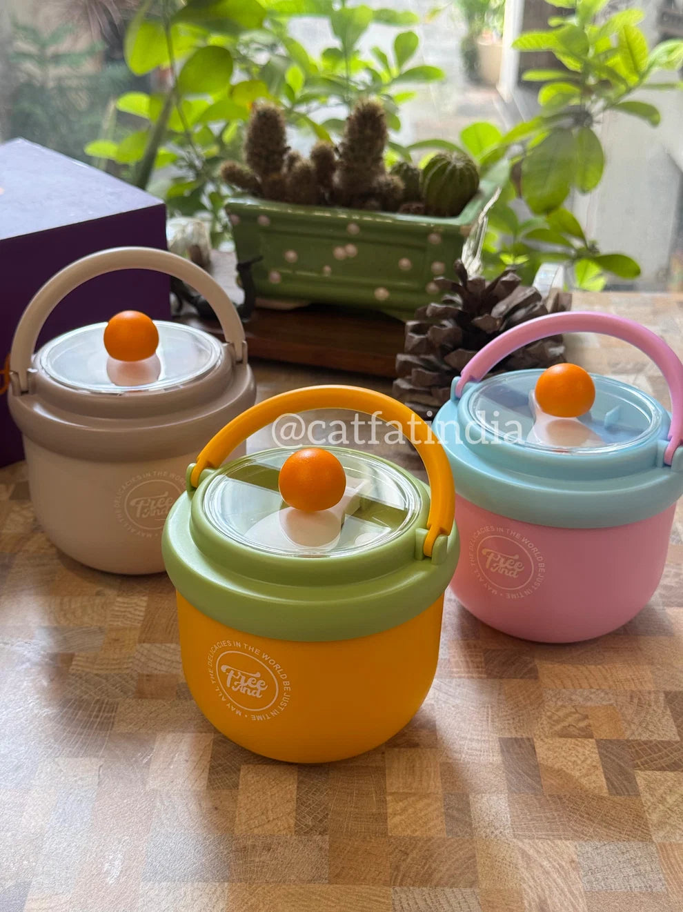 500ml Insulated Pot-Style Lunch Container with Gold Knob "FreeAnd"