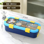 600ml/500ml Rectangular Stainless Steel Lunch Box with Silicone Clips