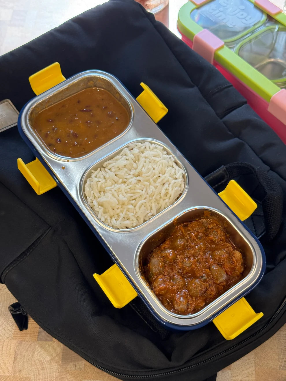 600ml/500ml Rectangular Stainless Steel Lunch Box with Silicone Clips