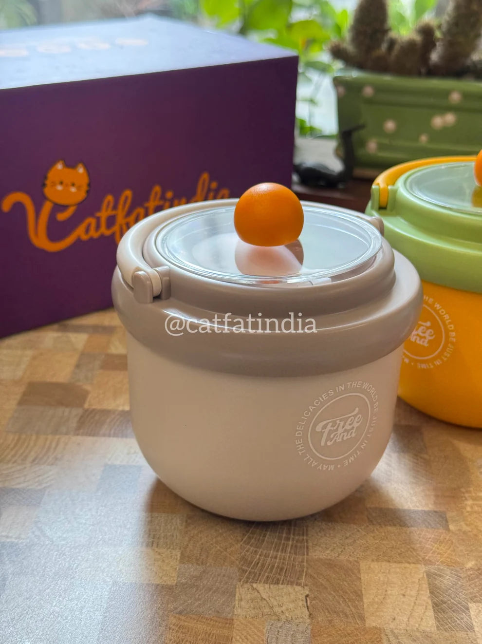 500ml Insulated Pot-Style Lunch Container with Gold Knob "FreeAnd"