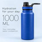 1000ml insulated bottle, cobalt blue
