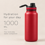 1000ml insulated bottle, red