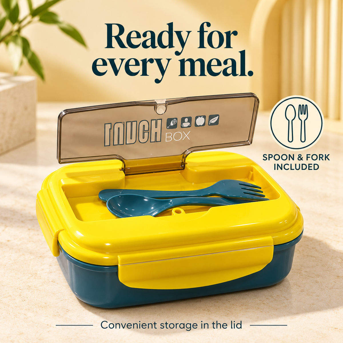 1100ml lunch box with cutlery
