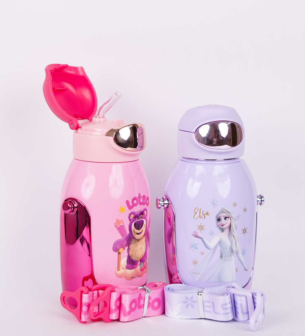 450ml kids character insulated bottle with shoulder strap