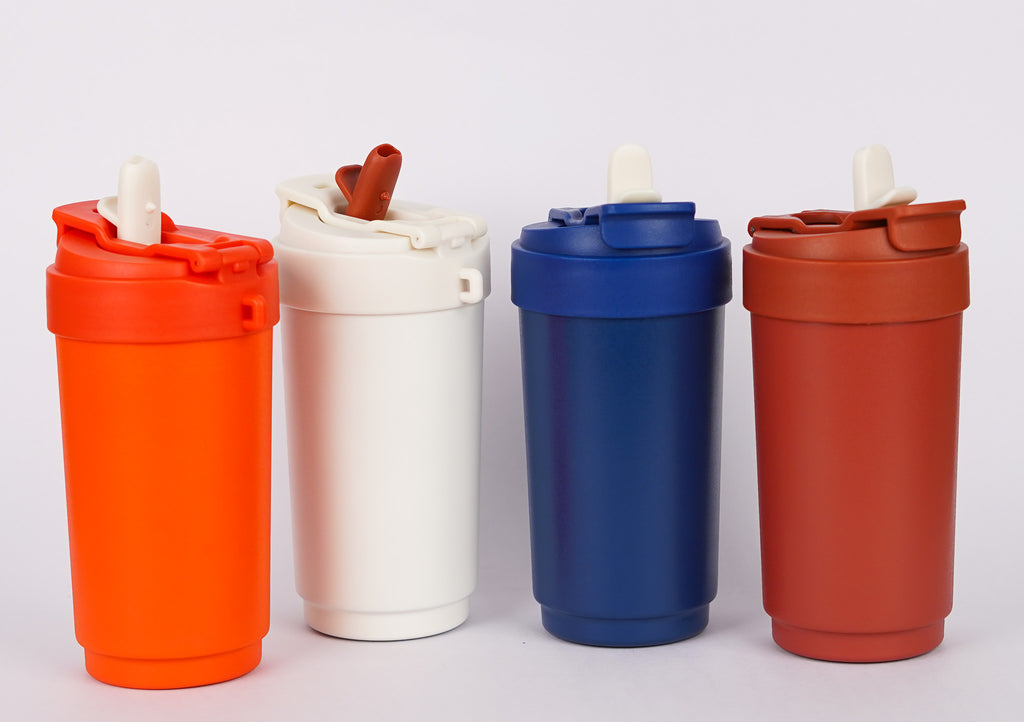 450ml dual-drink coffee cup with strap