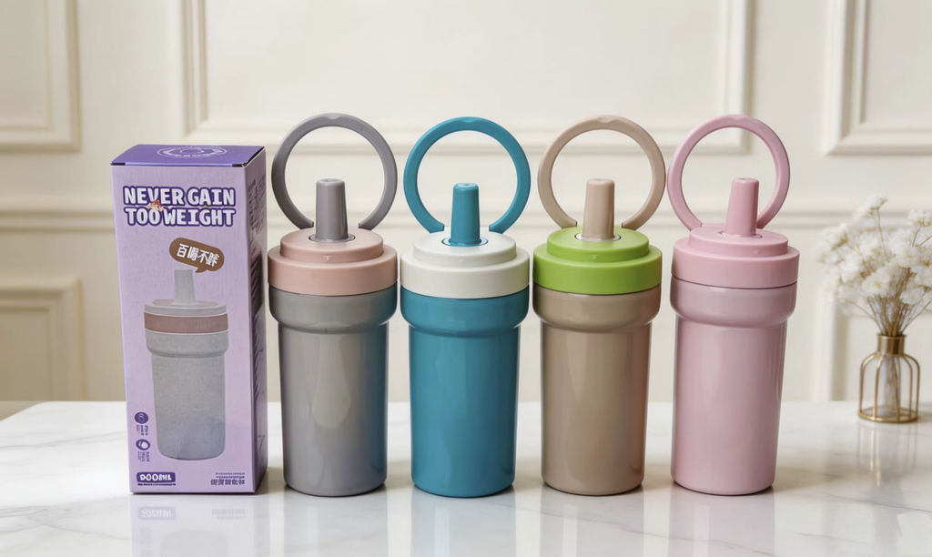 900ml Insulated Straw Bottle with Ring Handle
