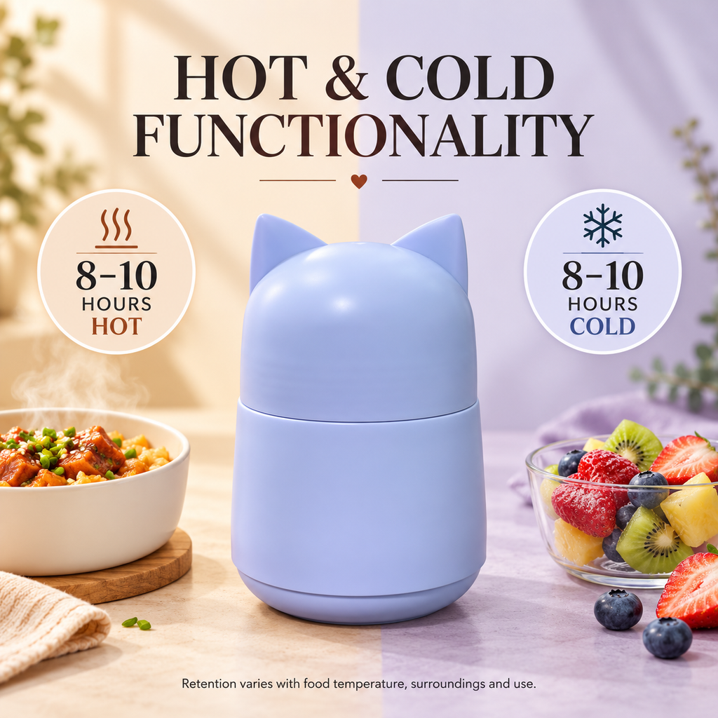 451ml cat-ear insulated food container