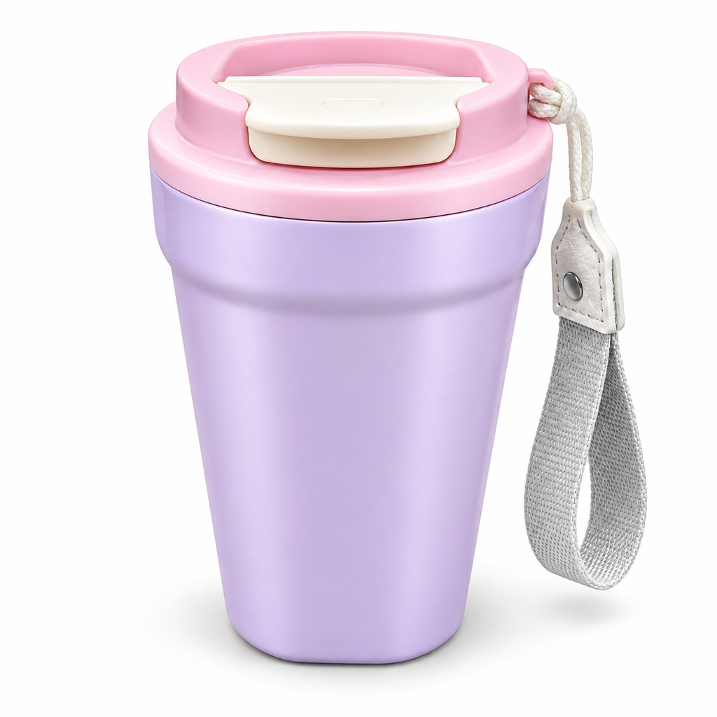 Pink 500ml insulated coffee mug