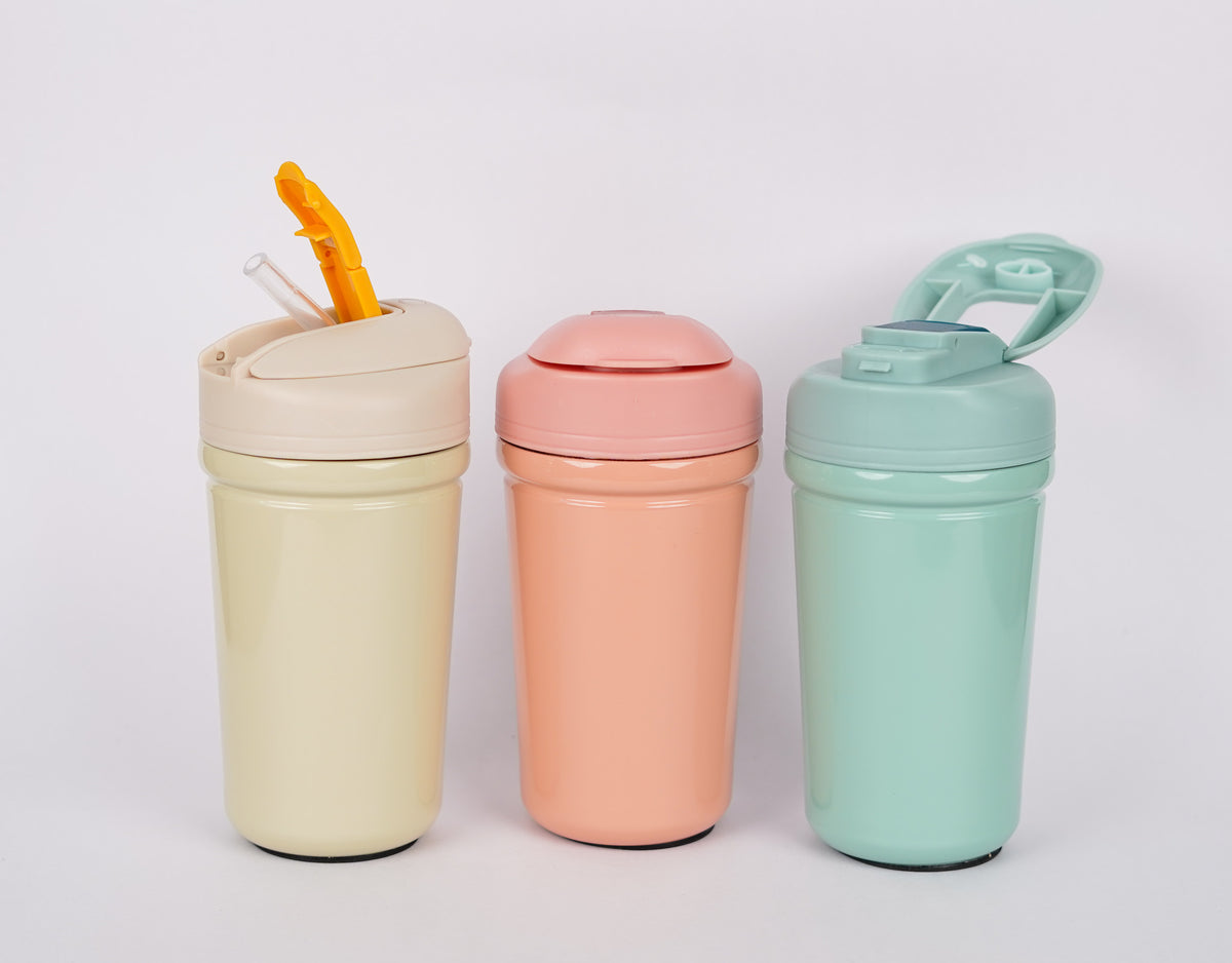 450ml silicone grip coffee tumbler with straw lid