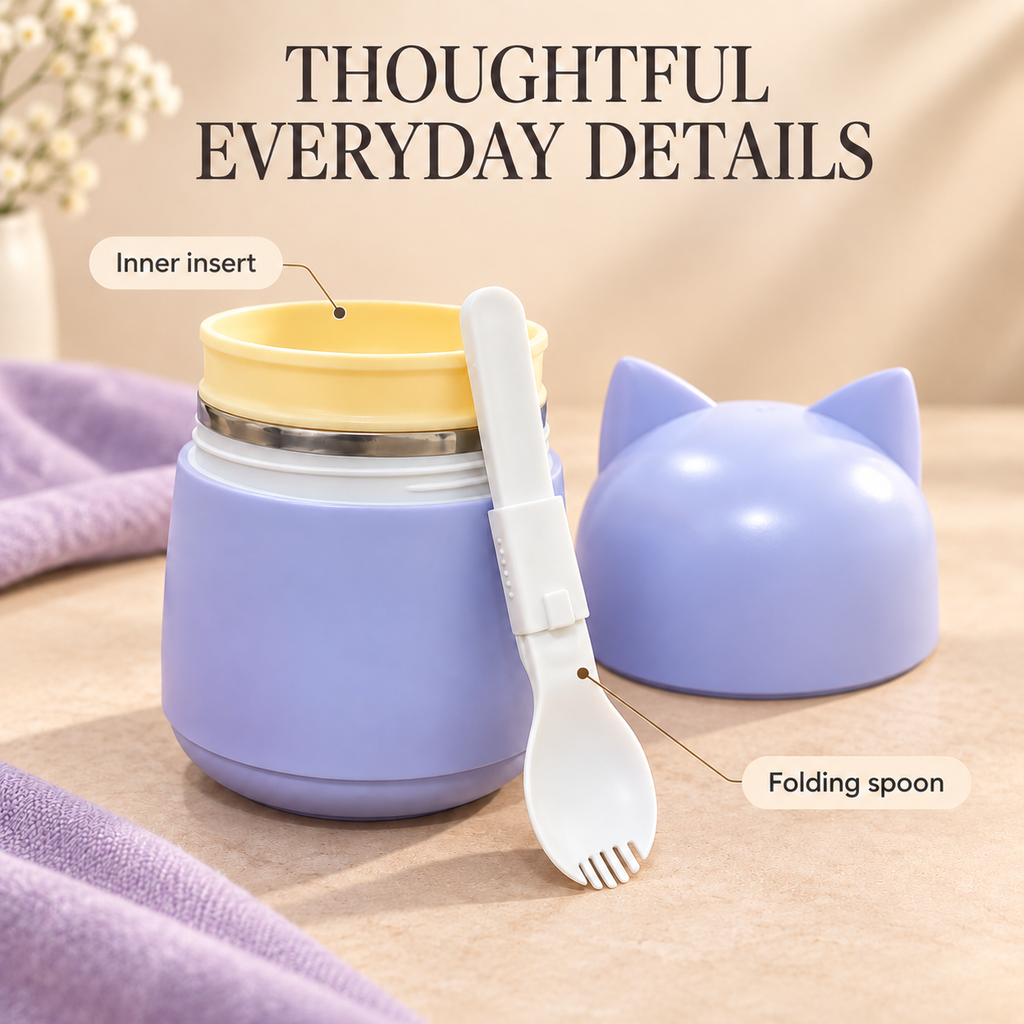 451ml cat-ear insulated food container