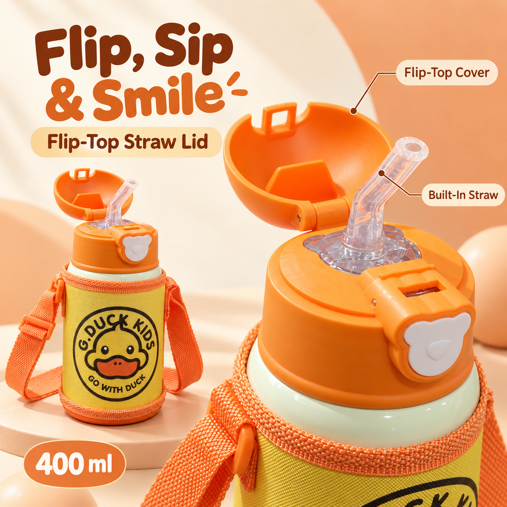 400ml kids duckling insulated bottle