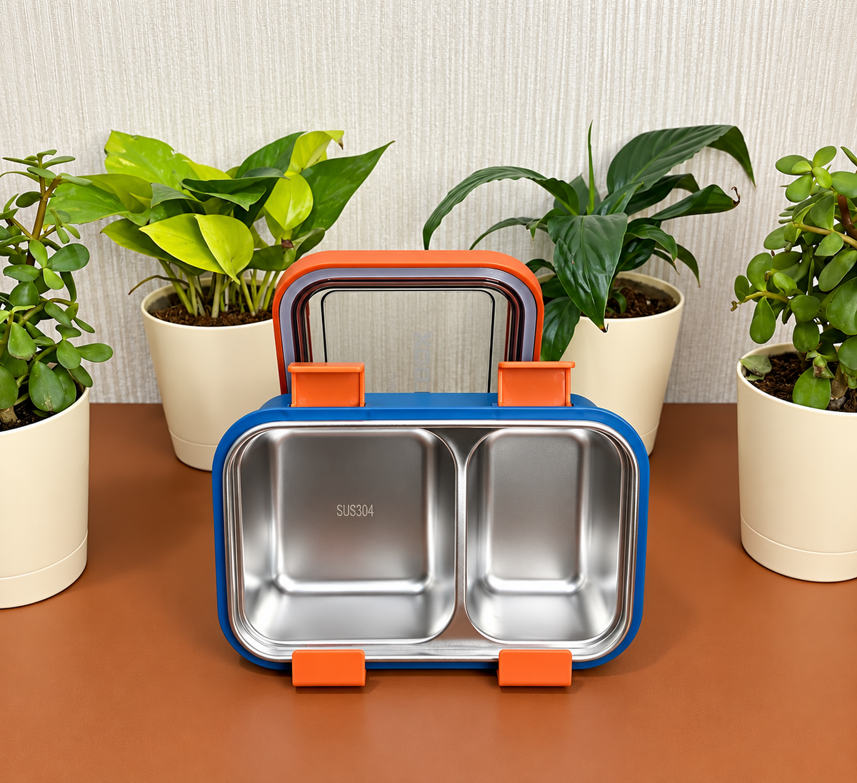 800ml stainless steel divided lunch box