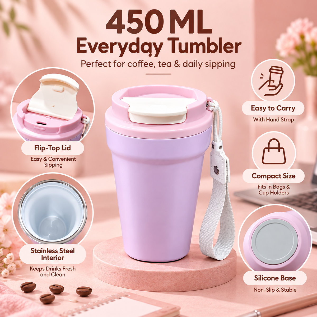 500ml insulated coffee mug lifestyle