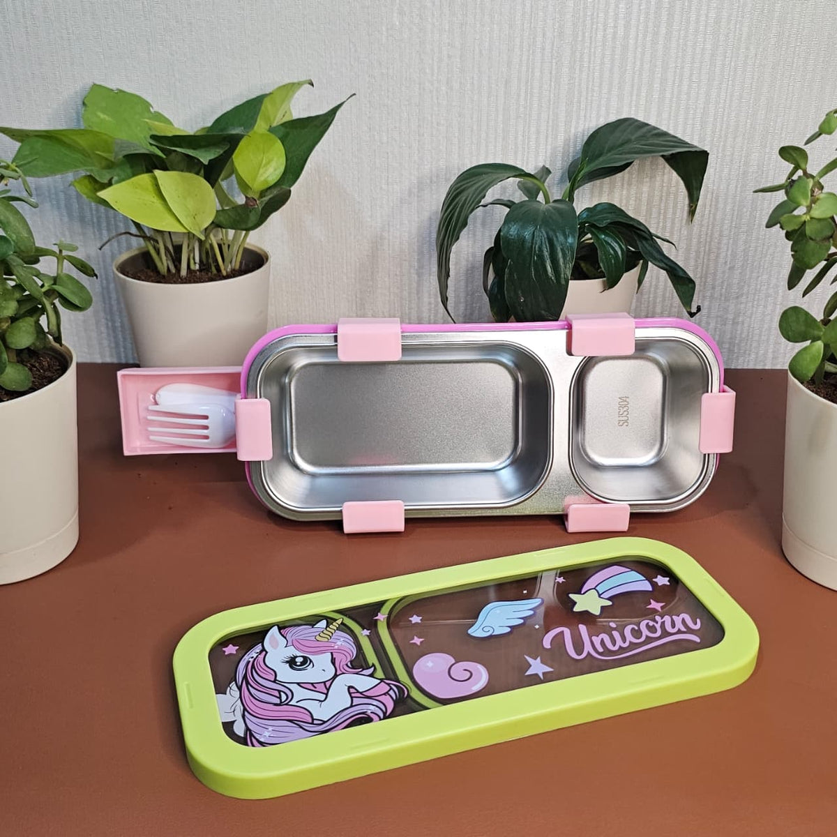 Rectangular stainless steel lunch box