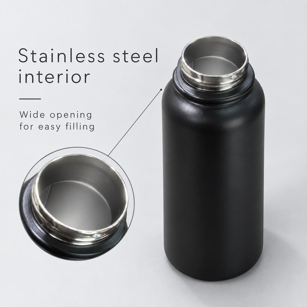 1000ml insulated bottle, stainless steel interior