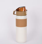 550ml sports insulated bottle with straw and silicone sleeve